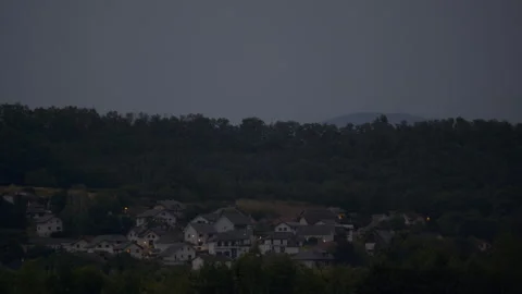Dusk settles over suburbia Stock Footage 270072886