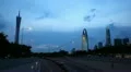 Dusk Shot of Busy City Cars Traffic and Guangzhou Skyline Famous China Landmarks HD Footage