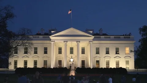 Dusk shot of the north side of the white house in washington Stock Footage 75464467