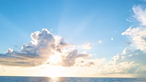 Dusk Sky timelapse. Moving clouds and sunset. Clouds float through the evening Video stock 318692634