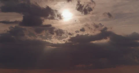 Dusk Sun with Clouds 6K Stock Footage 245379984