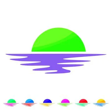 Dusk sunset cartoon vector graphic 스톡 일러스트
