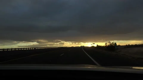 Dusk sunset on highway Stock Footage 131736569