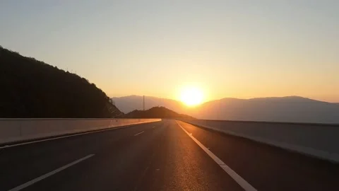 Dusk sunset highway Stock Footage 203993684