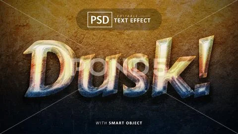 Dusk text effect editable PSD Template