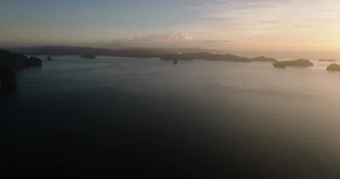 Dusk time in El Nido. Palawan, Philippines. Stock Footage 266405850