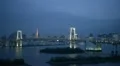 Dusk Time Lapse Aerial View of Bay Skyline with Famous City Landmark Tokyo Tower HD Footage