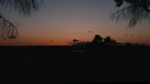 Dusk Time lapse in Madrid Stockbeeldmateriaal 266348241