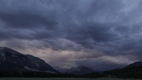 Dusk time lapse over Canmore skyline Stock Footage 90834597