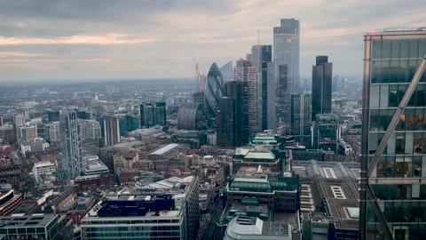 Dusk time lapse view of the City of London Stock Footage 188788786