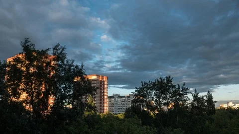 Dusk town view Stock Footage 105894391