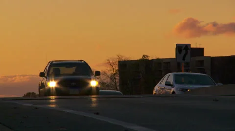 Dusk Traffic Close Up Stock Footage 32481828