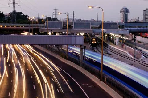 Dusk traffic Stock Photos
