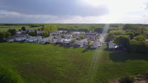 Dusk at a trailer park Stock Footage 77719715
