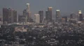 Dusk Twilight Skyline Aerial View Downtown Los Angeles Modern Landmark Buildings HD Footage