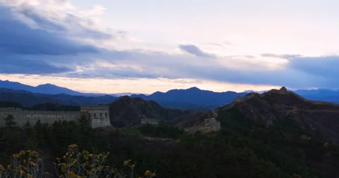 Dusk View, the Great Wall (Time-lapse) Stock Footage 132472088
