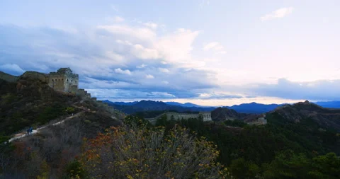 Dusk View, the Great Wall (Time-lapse) Stock Footage 132472223