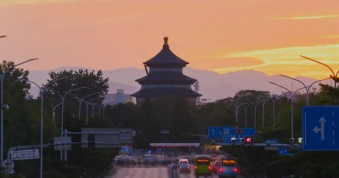 Dusk View, Temple of Heaven (Time-lapse) Stock Footage 132397000