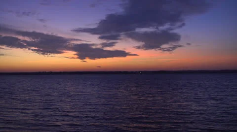 Dusk on the waterway a, 60fps Stock Footage 24415982