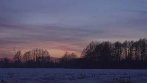 Dusk in a winter landscape Stock Footage 149217645