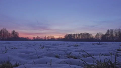 Dusk in a winter landscape Stock Footage 149217772