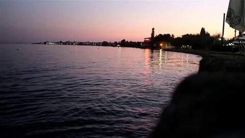 Dusks scenery at seaside Stock Footage 83503558