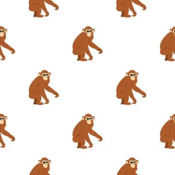 Dusky leaf monkey pattern seamless Stock Illustration