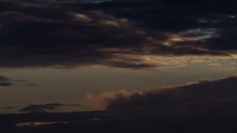 Dusky Twilight Sky with Heavy Cloud Bands Over Norway Stock Footage 344088020