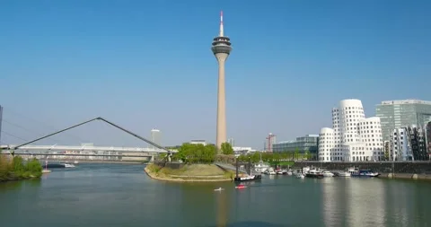 Düsseldorf City Stock Footage 307512056