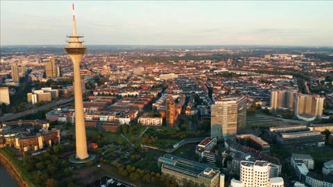 Düsseldorf City Stock Footage 307513091