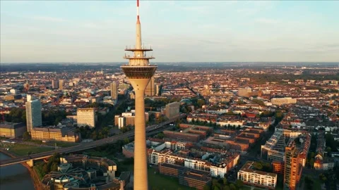 Düsseldorf City Stock Footage 307513191
