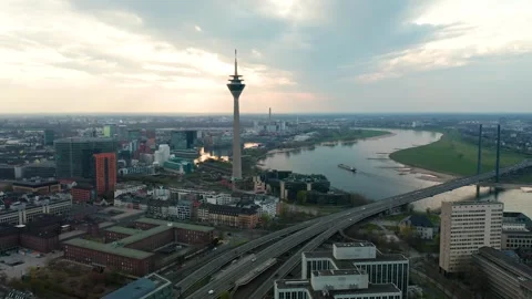 Düsseldorf City Stock Footage 307525472