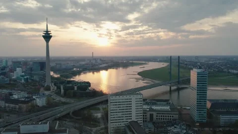 Düsseldorf City Stock Footage 307528245