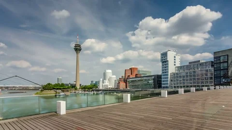 Düsseldorf cityscape, Germany. Stock Footage 84198600