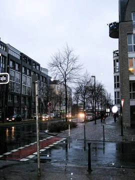 Dusseldorf in the Evening Stock Photos