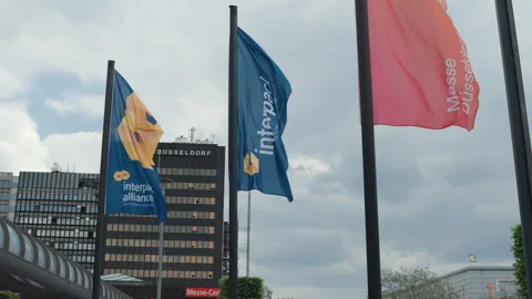 Dusseldorf Germany 7 May 2026 Interpack Flags Stock Footage 334582702