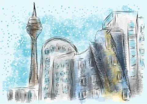 Dusseldorf Stock Illustration
