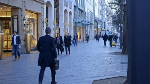 Dusseldorf shopping Stock Footage 71098196