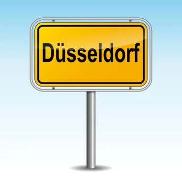 Dusseldorf signpost Stock Illustration