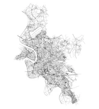 Dusseldorf street map Illustrazione stock