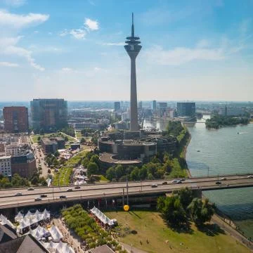 Dusseldorf at summer Stockfoto's