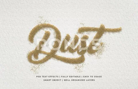 Dust 3d text style effect mockup - PSD Template PSD Template