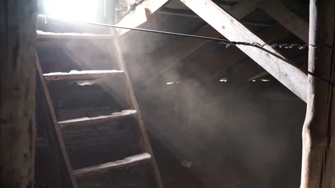 The dust in the attic of the house Stock Footage 69879676