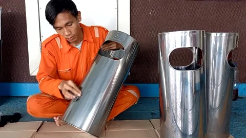 Dust bin cleaning activities Stock Footage 214252386