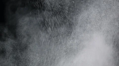 Dust cloud and ashes from below on black background Stock Footage 49687168