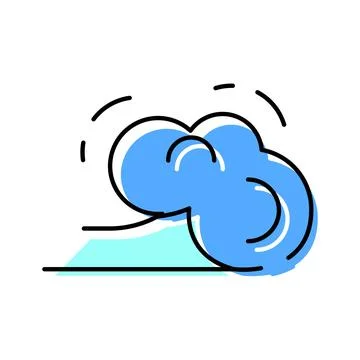 Dust cloud blowing with strong wind line drawing Stock Illustration