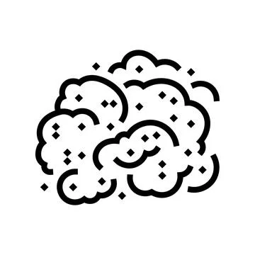 Dust cloud cement concrete line icon vector illustration Stock Illustration
