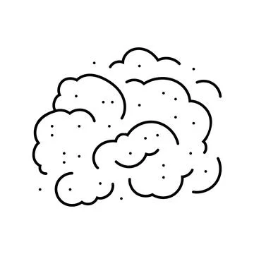 Dust cloud cement concrete line icon vector illustration Stock Illustration