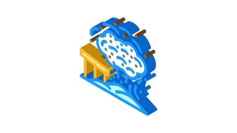 Dust cloud cement isometric icon animation Stock Footage 327276727