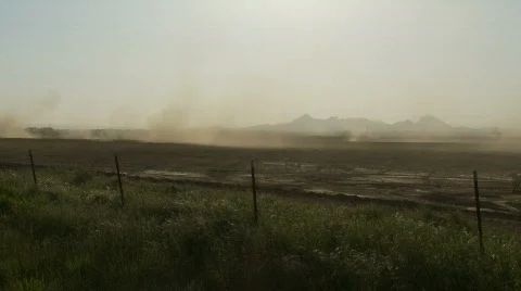 Dust cloud in field Stock Footage 371351